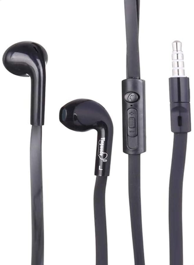 Tingwode S1 Wired Earphones with Microphone – Stereo Sound, Comfortable Fit, Noise Isolation, for Smartphones, Tablets and Laptops - Black